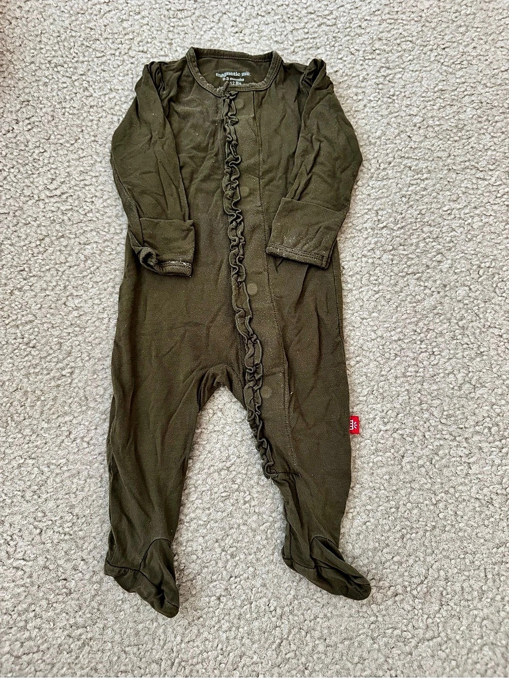 magnetic me Footie Romper in Green Baby 0-3 Months